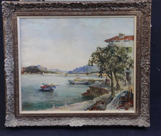 § Francis Russell Flint (1915-1977) Still of the Evening, Puerto Polluna 20 x 24in.
